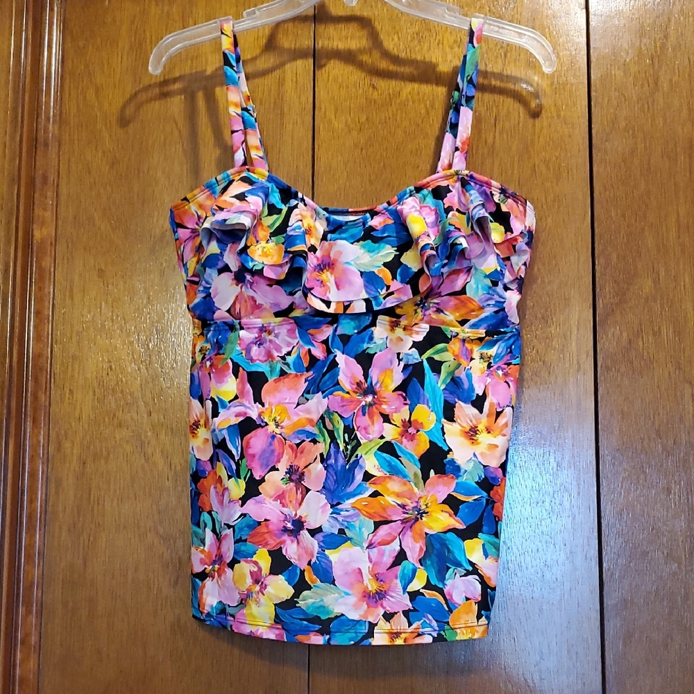 Island Escape Multicolor Floral Swim Top